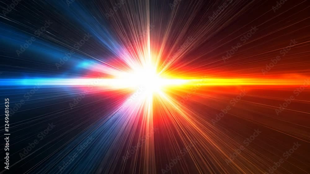 Colorful burst of light displaying radiant energy and dynamic movement in a cosmic background setting at night Colorful burst of light displaying radiant energy and dynamic movement in a cosmic background setting at night