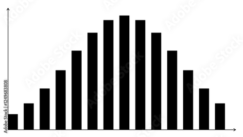 Detailed Black and White Bar Chart Design Element