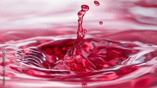 Red liquid in glass. A glass of red wine. A humming whine is splashed on a transparent background. Crimson fluid in a cup lifestyle.