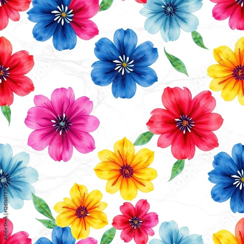 Wallpaper Mural Watercolor Bloom on Marble Canvas Torontodigital.ca
