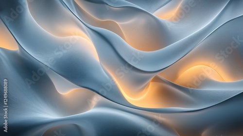 Wallpaper Mural  Fluid Waves of Light: Abstract AI-Generated Organic Textures Torontodigital.ca