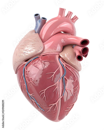 Wallpaper Mural Anatomical model of the human heart isolated on white background.  Torontodigital.ca