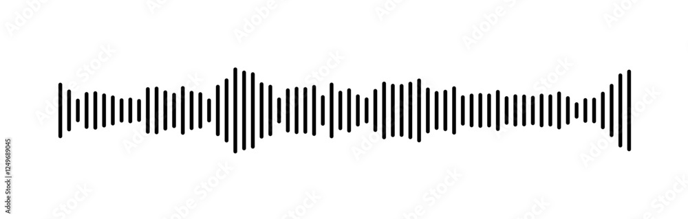 Minimalist Sound Wave Representation in Black and White Lines Minimalist Sound Wave Representation in Black and White Lines