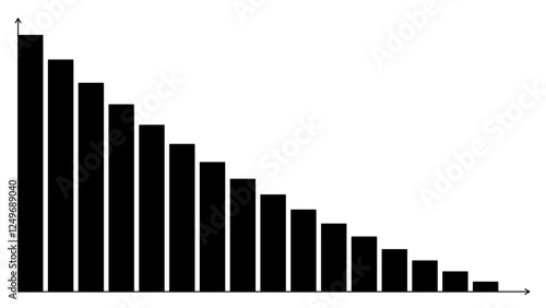 Detailed Black and White Bar Chart Design Element