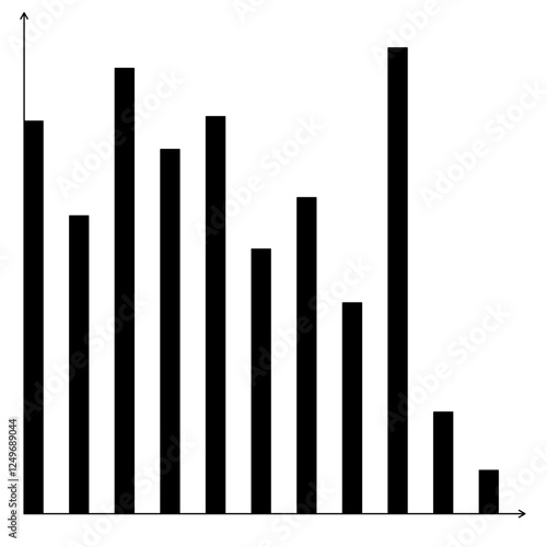 Detailed Black and White Bar Chart Design Element