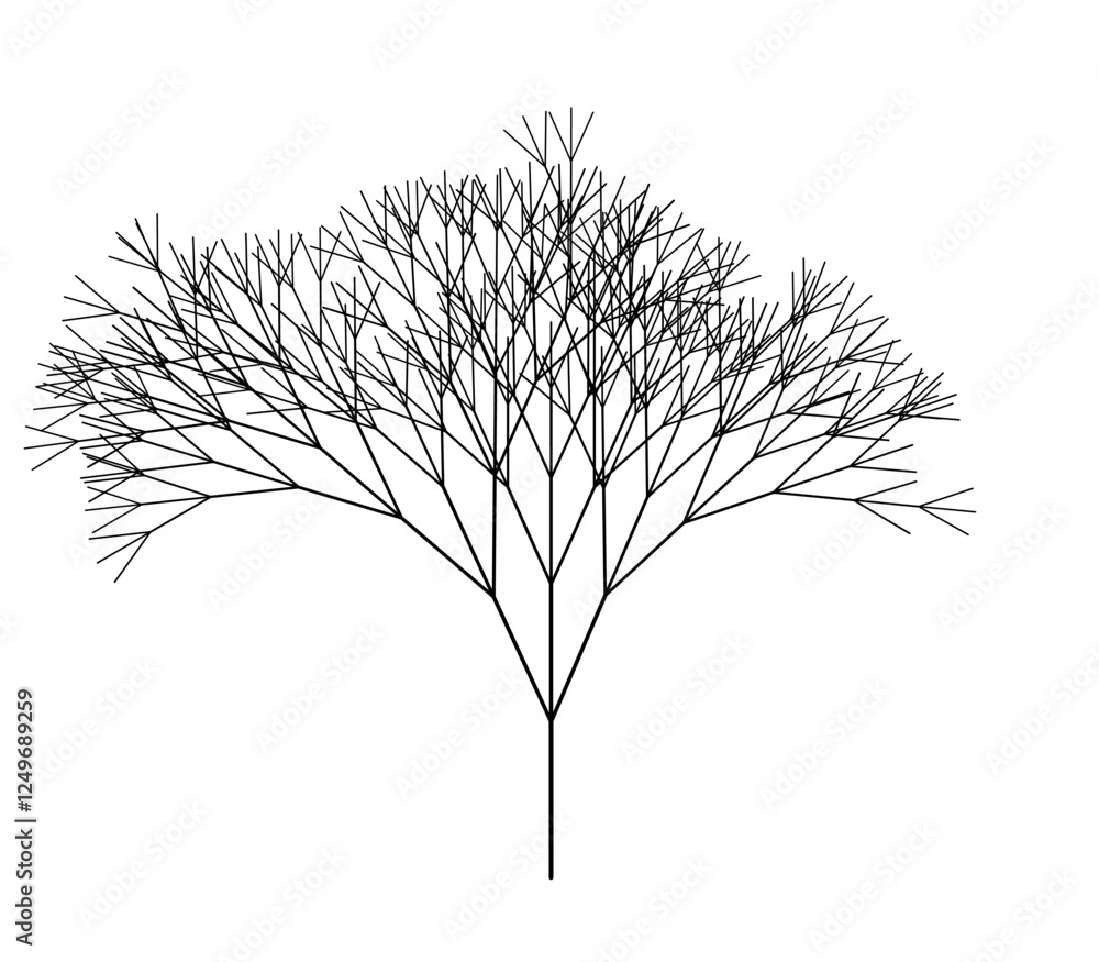 Obraz premium Detailed Fractal Tree Branching Pattern Design Element