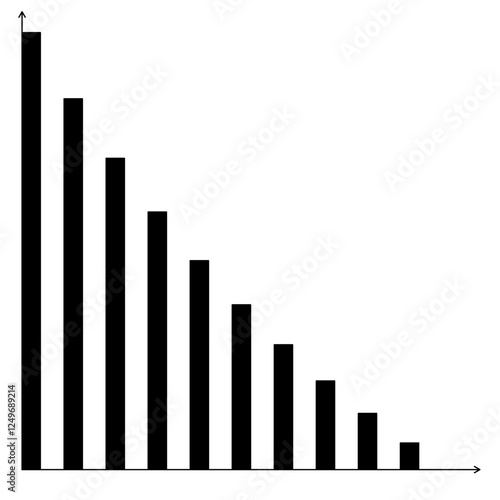 Detailed Black and White Bar Chart Design Element