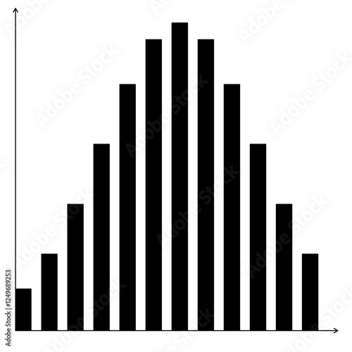 Detailed Black and White Bar Chart Design Element