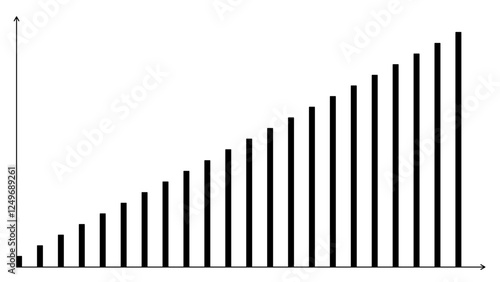 Detailed Black and White Bar Chart Design Element