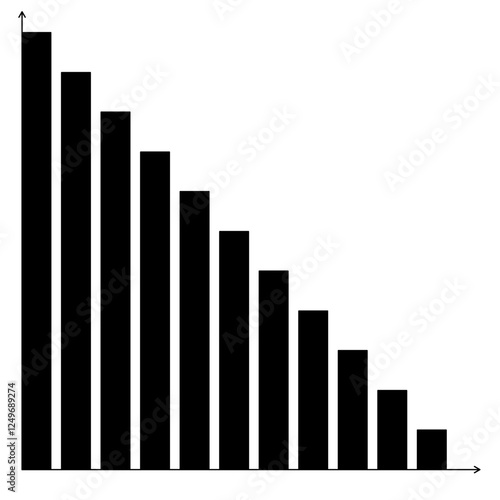 Detailed Black and White Bar Chart Design Element