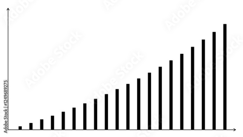 Detailed Black and White Bar Chart Design Element