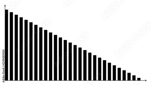 Simple Graph with Axes and Data bars Illustration