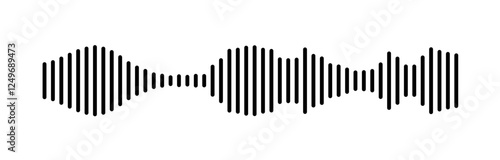 Detailed Parallel Line Pattern Forming Audio Wave Design Element