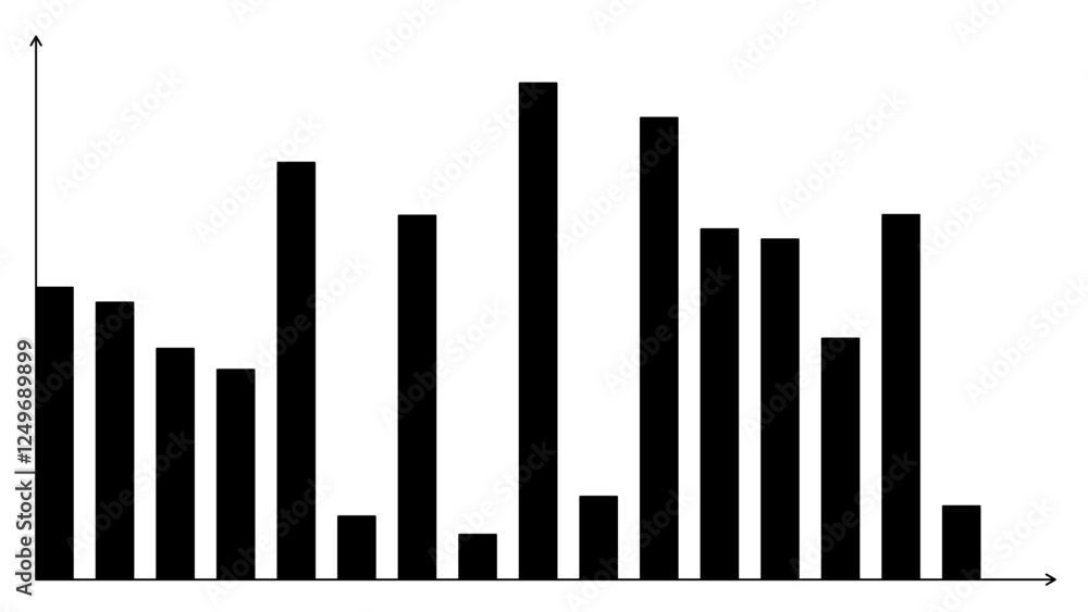 Simple Graph with Axes and Data bars Illustration Simple Graph with Axes and Data bars Illustration