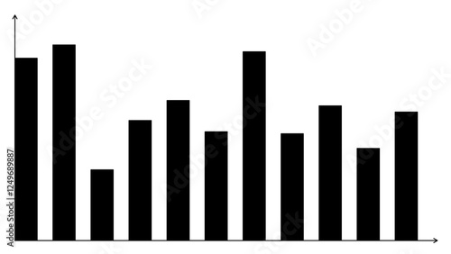 Simple Graph with Axes and Data bars Illustration