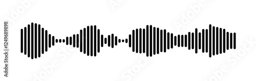 High Contrast Vertical Line Sound Wave Illustration Graphic