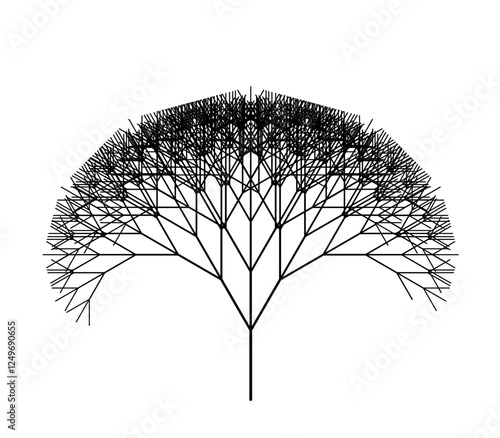 Intricate Fractal Tree Pattern with Self-Similarity