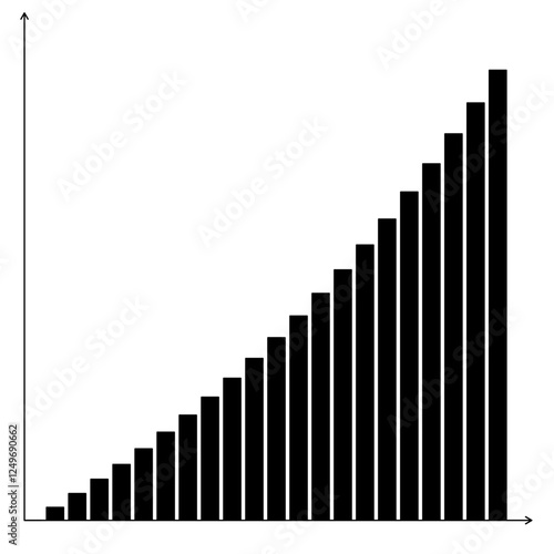 Geometric Bar Chart with Data Points and Axes