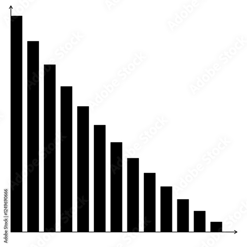 Geometric Bar Chart with Data Points and Axes