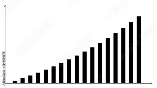 Geometric Bar Chart with Data Points and Axes