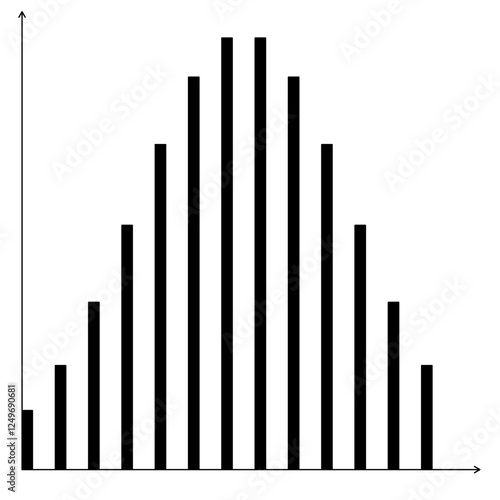Geometric Bar Chart with Data Points and Axes