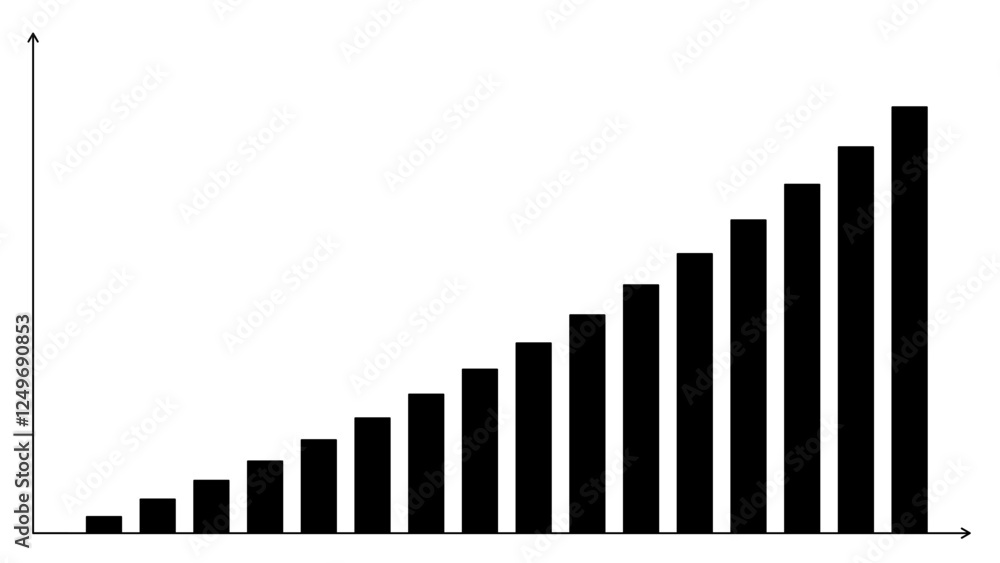 Geometric Bar Chart with Data Points and Axes Geometric Bar Chart with Data Points and Axes