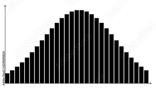 Geometric Bar Chart with Data Points and Axes