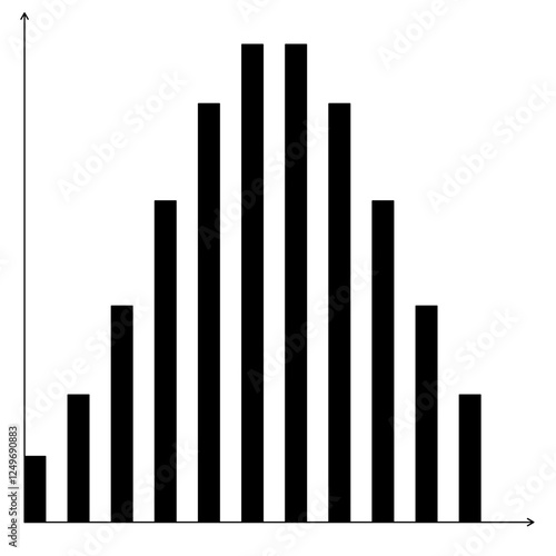 Geometric Bar Chart with Data Points and Axes