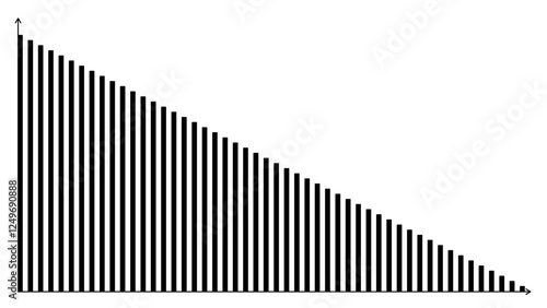 Geometric Bar Chart with Data Points and Axes