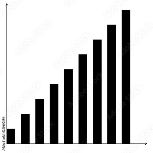 Geometric Bar Chart with Data Points and Axes