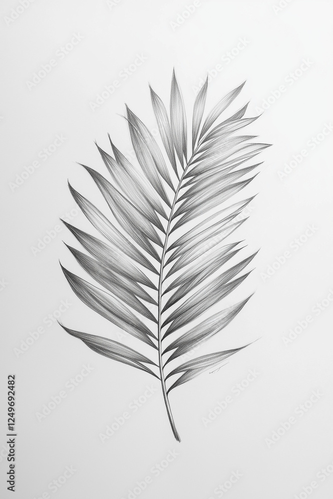 Delicate Palm Leaf Drawing Delicate Palm Leaf Drawing