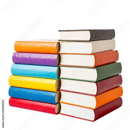 Wallpaper Mural Stacked pile of colorful books isolated on transparent background. Torontodigital.ca