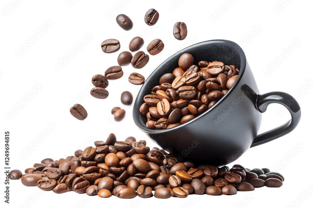 coffee beans and cup coffee beans and cup