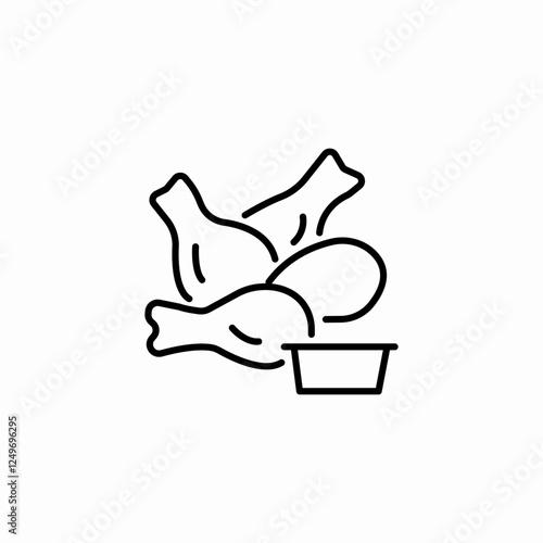 chicken wings icon sign vector