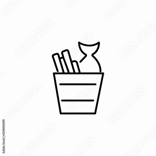 fish chips icon sign vector