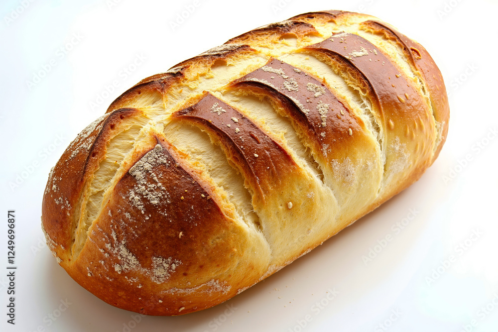 A loaf of bread sitting on top of a white plate A loaf of bread sitting on top of a white plate