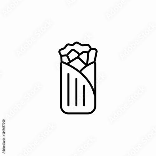 lettuce burrito icon sign vector