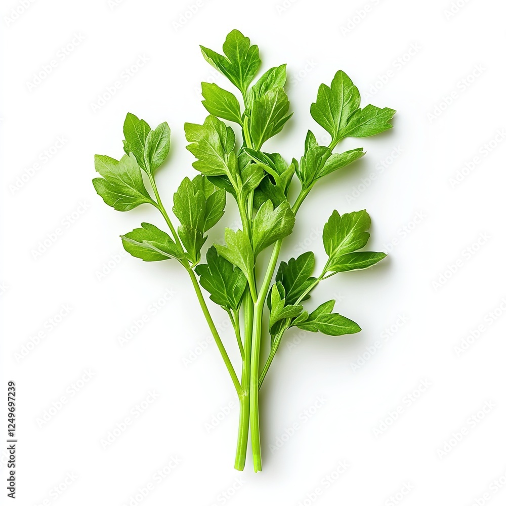 Obraz premium Close-up of fresh celery stalks isolated on a white background, perfect for health and wellness concepts