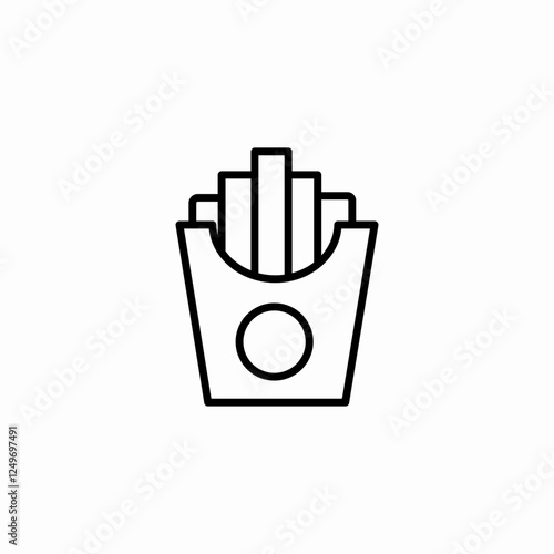 potato fries box icon sign vector