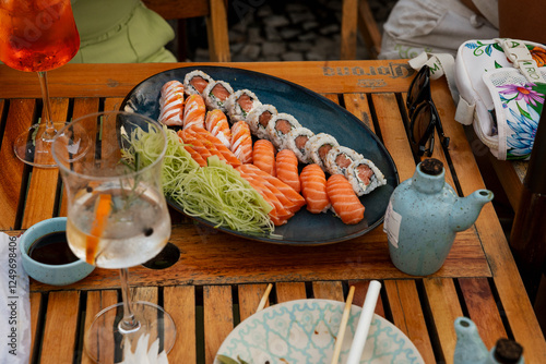 salmon and vegetables
