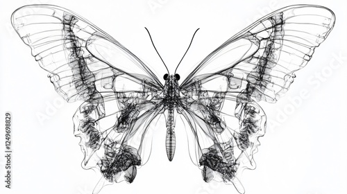 X-Ray Butterfly Delicate Wings in Monochrome