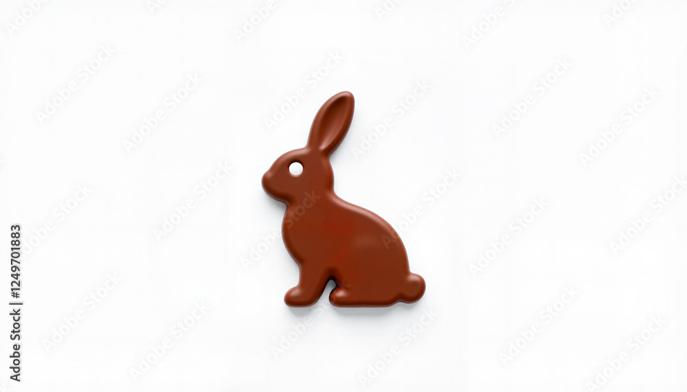 Chocolate rabbit silhouette on white background Chocolate rabbit silhouette on white background