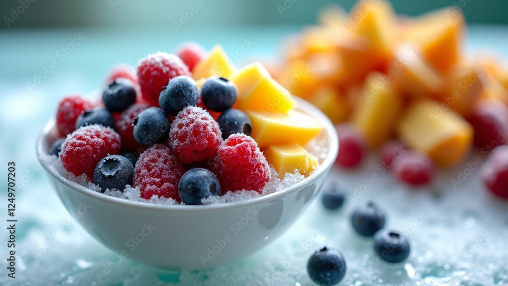 A vibrant close-up of frozen fruits covered in frost, contrasting with spoiled produce in the background. The image highlights freezing’s role in preventing waste and preserving nutrients. A vibrant close-up of frozen fruits covered in frost, contrasting with spoiled produce in the background. The image highlights freezing’s role in preventing waste and preserving nutrients.