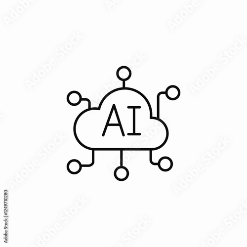 ai cloud system icon sign vector