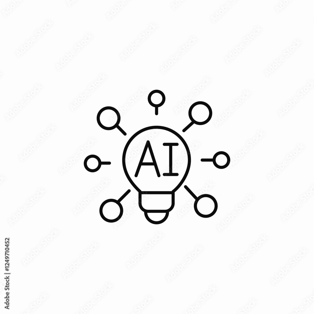 ai innovative ideas icon sign vector ai innovative ideas icon sign vector