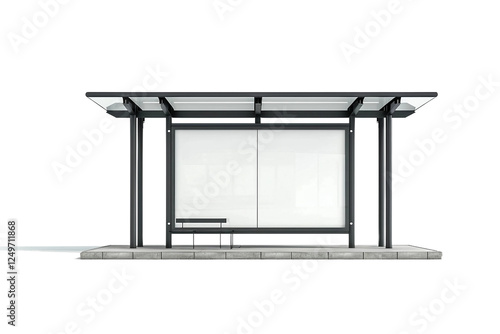 Wallpaper Mural Bus Stop with Empty White Board and Shelter Torontodigital.ca