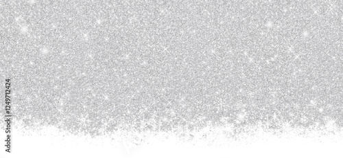 Fotografie ARRIÈRE-PLAN ARGENTÉ AVEC BORDURE DE FLOCONS DE NEIGE POUR NOËL
