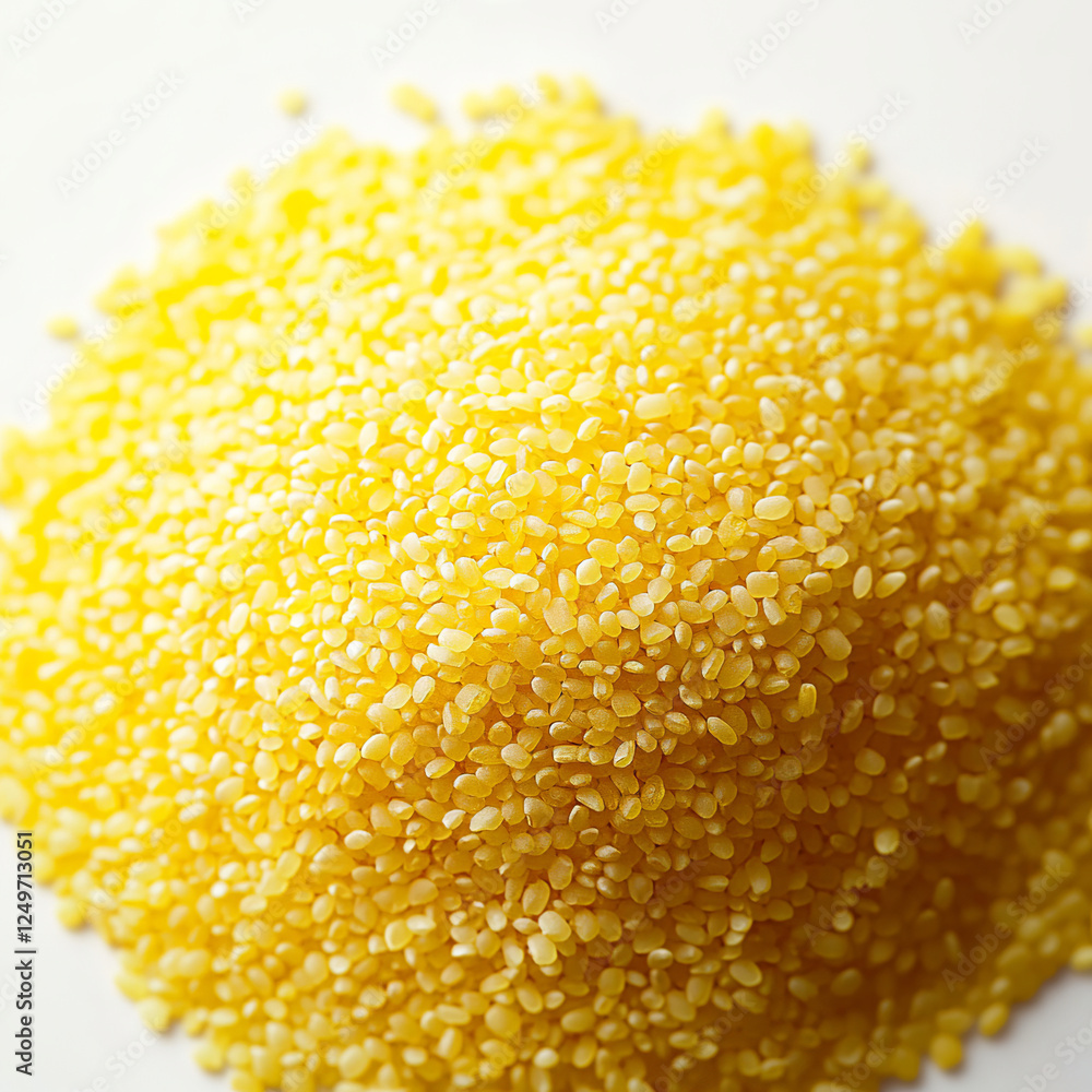 couscous, a pile of yellow rice, product photography, high definition texture, macro, clear image quality couscous, a pile of yellow rice, product photography, high definition texture, macro, clear image quality