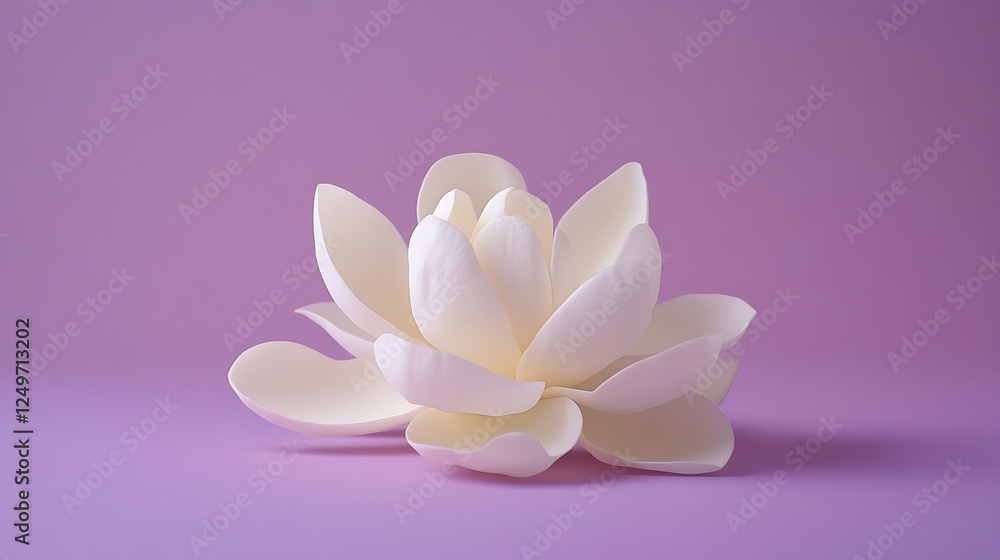 Single white flower on purple background. Single white flower on purple background.
