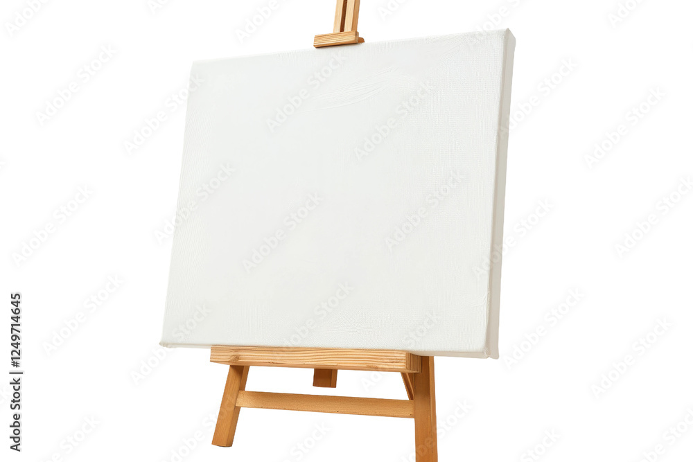 Blank stretched canvas board with a fine texture for precision painting isolated on transparent background Blank stretched canvas board with a fine texture for precision painting isolated on transparent background